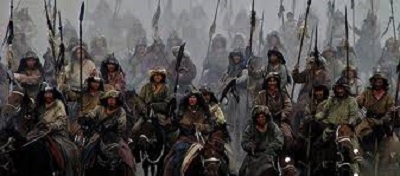 چنگیزخان مغول کنار پهلوی ایستاد