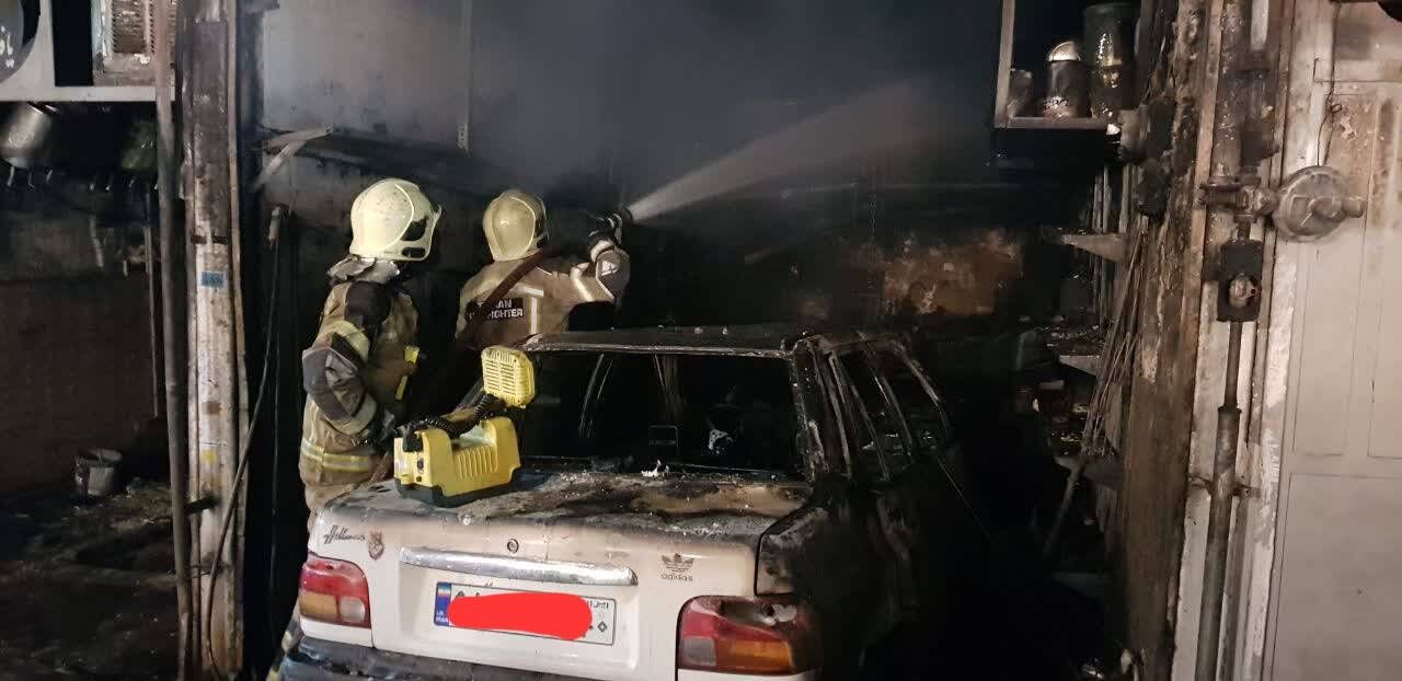 آتش سوزی مرگبار مکانیکی در مشیریه تهران+عکس