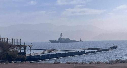 ناوشکن آمریکا بندر ایلات ِاسرائیل را ترک کرد 