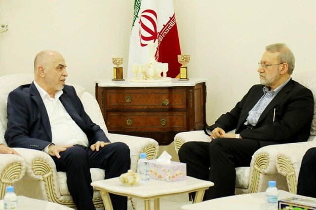 دیدار رئیس شورای رهبری حماس با لاریجانی 