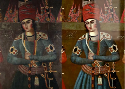 مرمت نقاشی تاریخی پسران فتحعلی شاه قاجار /عکس