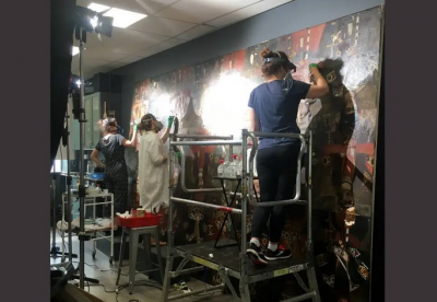 مرمت نقاشی تاریخی پسران فتحعلی شاه قاجار /عکس