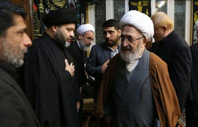 عکس/حضور مراجع و علما در بیت آیت الله موسوی 