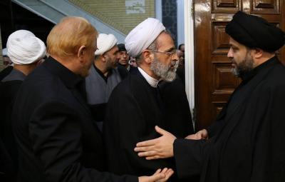 عکس/حضور مراجع و علما در بیت آیت الله موسوی 