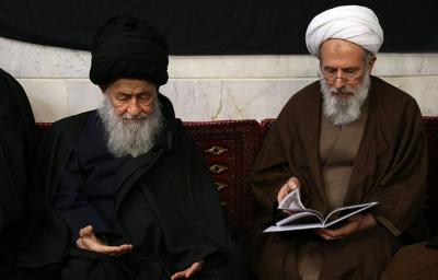عکس/حضور مراجع و علما در بیت آیت الله موسوی 