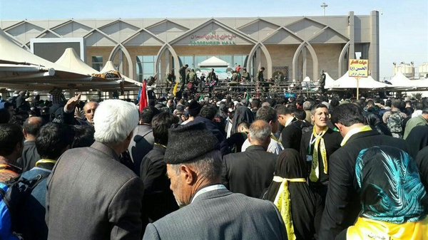 ازدحام زائران کربلا در مرز مهران+فیلم