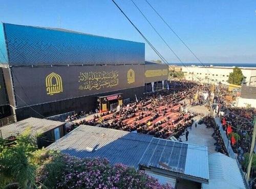 برگزاری مراسم عاشورای حسینی در مزار شهید نصرالله + عکس