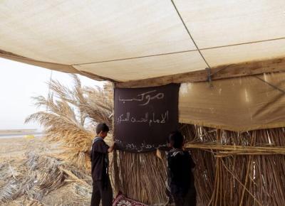 موکبی بی آلایش درراه پیاده روی اربعین