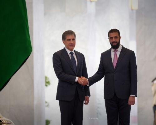 دیدار بارزانی با الشرع با محوریت تحولات منطقه