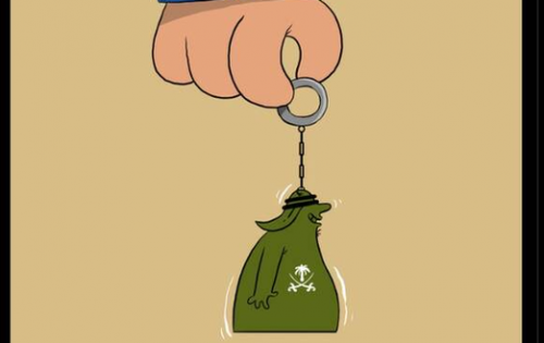 اثر جدید کارتونیست یمنی از اسارت حکام عرب
