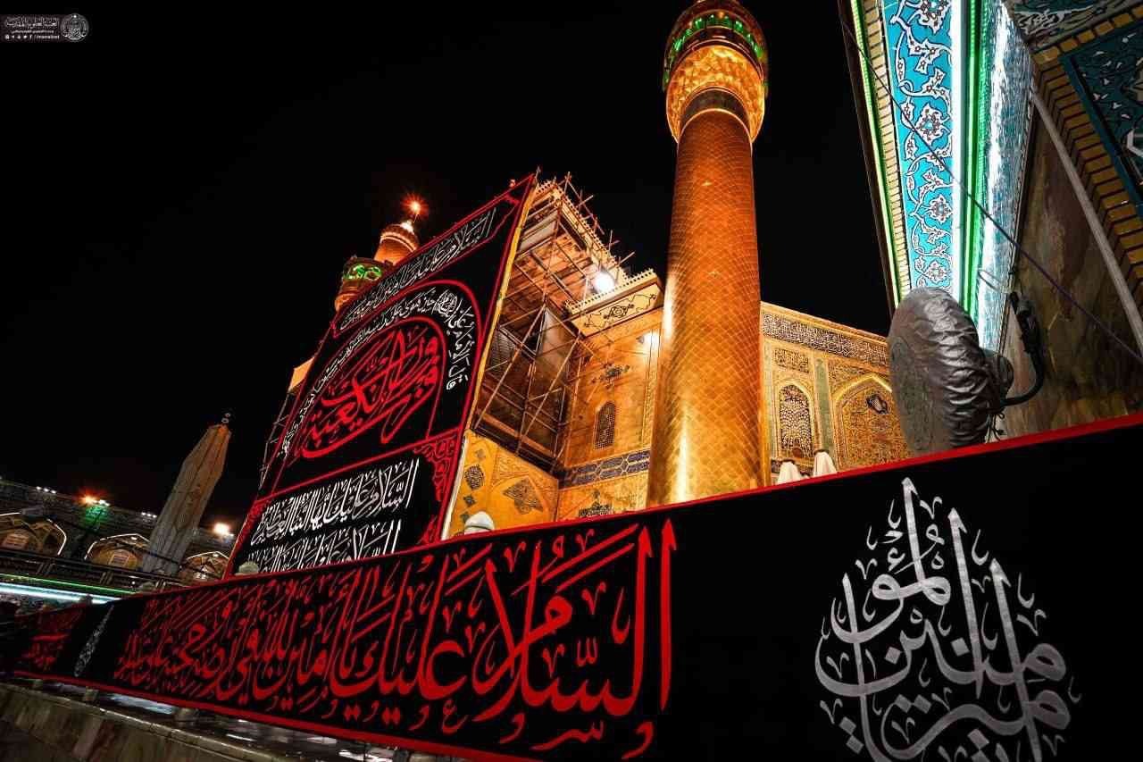 فیلم/ حرم امیرالمومنین در عزای بانویش سیاه‌پوش شد