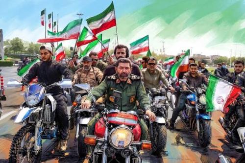 رزمایش ۴۰ هزار نفری موتورسواران جانفدا در پایتخت /فیلم