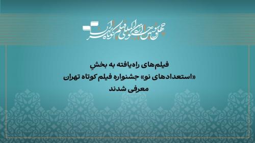 آثار راه‌یافته به بخش «استعداد نو» جشنواره فیلم‌کوتاه تهران معرفی شدند
