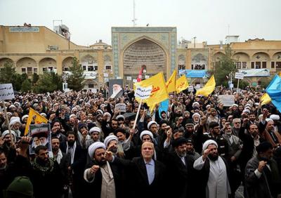 عکس/ تجمع حوزویان در گرامیداشت حماسه 9 دی 