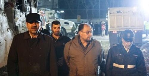 عکس/حضور نماینده رهبری در محل حادثه پلاسکو 
