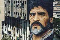 عکس/ چهره مارادونا روی ساختمانی در نپال