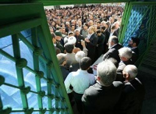 عکس/حضور قالیباف در تشییع سرهنگ مرادی