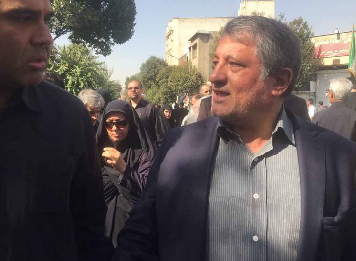 محسن هاشمی در مراسم تشییع شهید حججی