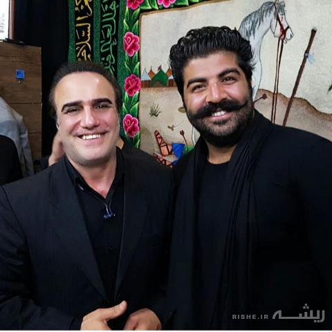 بهنام بانی و خواننده آذری در هیئت/عکس