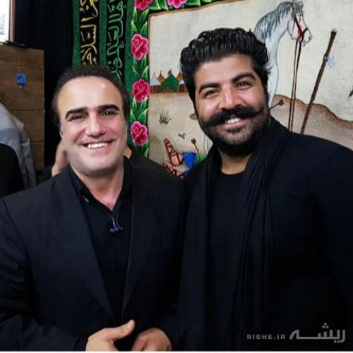 بهنام بانی و خواننده آذری در هیئت/عکس
