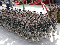 رژه زنان ارتش لبنان در مراسم استقلال لبنان