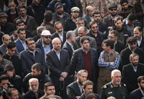  عکس/ حضور قالیباف در تشییع شهید خوش‌لفظ