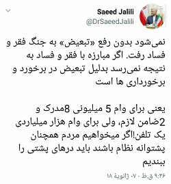 لزوم رفع تبعیض جهت مبارزه با فقر و فساد