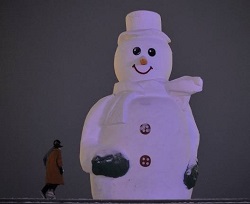 عکس/آدم برفی غول پیکر در چین