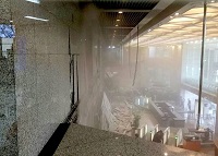  عکس/ طبقه دوم ساختمان بورس اندونزی فروریخت