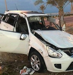 عکس/خودروی واژگون شده مهدی قائدی