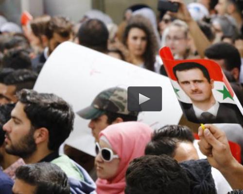  فیلم/ تجمع کُرد در حمایت از بشار اسد