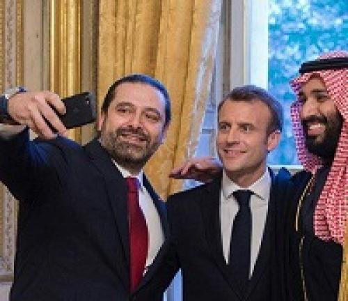 عکس/سلفی سعد حریری با مکرون و بن سلمان