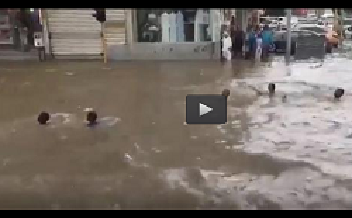  سیل در عربستان و حرکت عجیب مردم جده